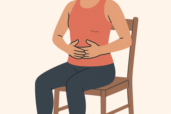 Mujer respirando concentrada