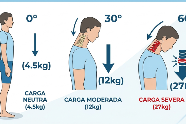 gráfico con los efectos de la carga en el cuello en función de la inclinación